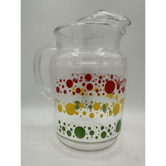MCM Anchor Hocking Overlapping Circles Glass Pitcher Read VTG Read - Picture 1 of 7